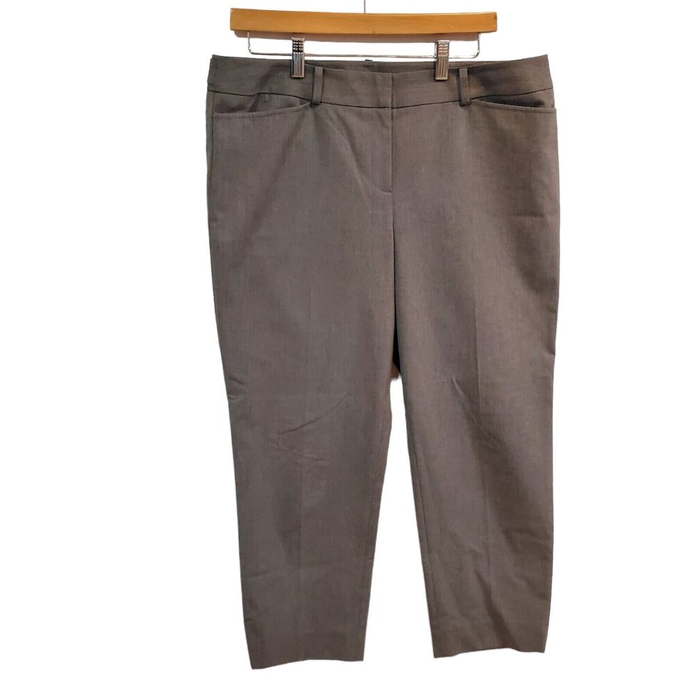 Halogen Pants Womens 12 Trousers Cropped Gray Dress Slacks Work Casual Academia